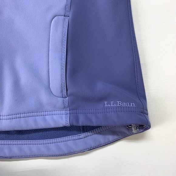 LL Bean Black Soft Shell Jacket 100% Nylon Fleece Lined Water Resistant - Picture 4 of 11